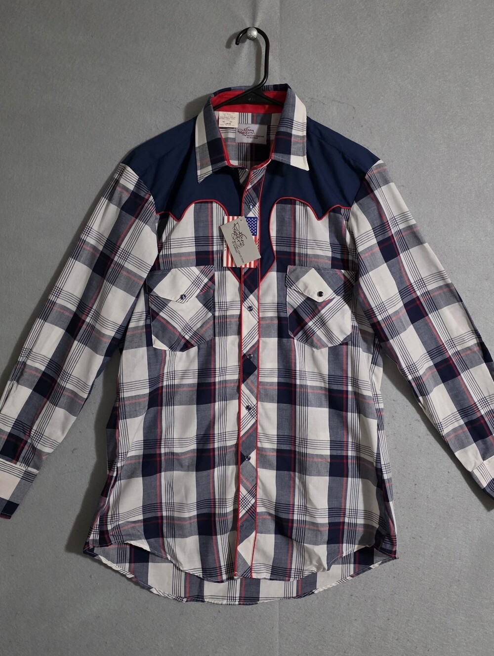 NWT VTG 70s Kenny Rogers Western Collection Pearl Snap Button Up USA Size Large